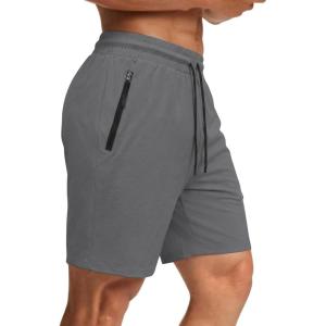 imageCOOFANDY Mens Gym Workout Shorts Quick Dry Athletic LooseFit Lightweight Running Shorts with Zipper PocketsDark Gray