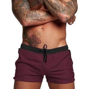imageCOOFANDY Mens Swim Trunk Quick Dry Swimwear Mesh Lining Bathing Suit Swimsuit Board Beach Sport ShortRed and Black