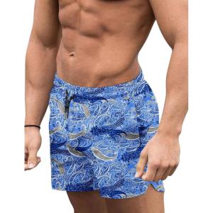imageCOOFANDY Mens Swim Trunks Quick Dry Board Shorts Swimsuit Swimwear Bathing SuitP Blue Cashews