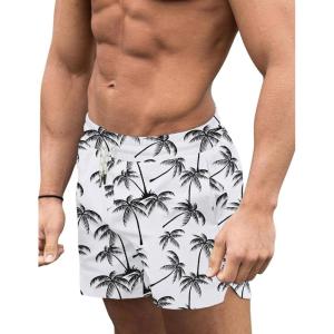imageCOOFANDY Mens Swim Trunks Quick Dry Board Shorts Swimsuit Swimwear Bathing SuitP Whitecoconut Tree