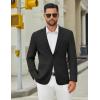 imageCOOFANDY Mens Casual Blazer Jacket Slim Fit Two Button Suit Jackets Lightweight Knit Sport CoatBlack