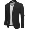imageCOOFANDY Mens Casual Blazer Jacket Slim Fit Two Button Suit Jackets Lightweight Knit Sport CoatBlack