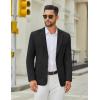 imageCOOFANDY Mens Casual Blazer Jacket Slim Fit Two Button Suit Jackets Lightweight Knit Sport CoatBlack