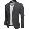 imageCOOFANDY Mens Casual Blazer Jacket Slim Fit Two Button Suit Jackets Lightweight Knit Sport CoatDark Grey