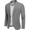 imageCOOFANDY Mens Casual Blazer Jacket Slim Fit Two Button Suit Jackets Lightweight Knit Sport CoatGrey