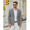 imageCOOFANDY Mens Casual Blazer Jacket Slim Fit Two Button Suit Jackets Lightweight Knit Sport CoatGrey