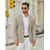 imageCOOFANDY Mens Casual Blazer Jacket Slim Fit Two Button Suit Jackets Lightweight Knit Sport CoatKhaki