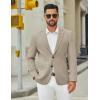 imageCOOFANDY Mens Casual Blazer Jacket Slim Fit Two Button Suit Jackets Lightweight Knit Sport CoatKhaki