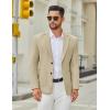 imageCOOFANDY Mens Casual Blazer Jacket Slim Fit Two Button Suit Jackets Lightweight Knit Sport CoatLight Khaki