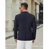 imageCOOFANDY Mens Casual Blazer Jacket Slim Fit Two Button Suit Jackets Lightweight Knit Sport CoatNavy Blue