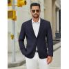 imageCOOFANDY Mens Casual Blazer Jacket Slim Fit Two Button Suit Jackets Lightweight Knit Sport CoatNavy Blue