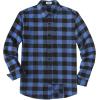 imageCOOFANDY Mens Casual Long Sleeve Button Up Plaid Flannel Shirt Jacket with PocketBuffalo Black Blue
