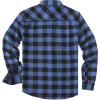 imageCOOFANDY Mens Casual Long Sleeve Button Up Plaid Flannel Shirt Jacket with PocketBuffalo Black Blue