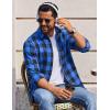 imageCOOFANDY Mens Casual Long Sleeve Button Up Plaid Flannel Shirt Jacket with PocketBuffalo Black Blue