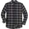 imageCOOFANDY Mens Casual Long Sleeve Button Up Plaid Flannel Shirt Jacket with PocketBuffalo Black Gray