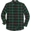 imageCOOFANDY Mens Casual Long Sleeve Button Up Plaid Flannel Shirt Jacket with PocketBuffalo Black Green