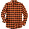 imageCOOFANDY Mens Casual Long Sleeve Button Up Plaid Flannel Shirt Jacket with PocketBuffalo Black Orange