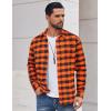 imageCOOFANDY Mens Casual Long Sleeve Button Up Plaid Flannel Shirt Jacket with PocketBuffalo Black Orange