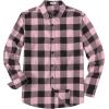 imageCOOFANDY Mens Casual Long Sleeve Button Up Plaid Flannel Shirt Jacket with PocketBuffalo Black Pink