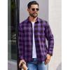 imageCOOFANDY Mens Casual Long Sleeve Button Up Plaid Flannel Shirt Jacket with PocketBuffalo Black Purple
