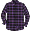 imageCOOFANDY Mens Casual Long Sleeve Button Up Plaid Flannel Shirt Jacket with PocketBuffalo Black Purple