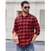 imageCOOFANDY Mens Casual Long Sleeve Button Up Plaid Flannel Shirt Jacket with PocketBuffalo Black Red