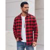 imageCOOFANDY Mens Casual Long Sleeve Button Up Plaid Flannel Shirt Jacket with PocketBuffalo Black Red