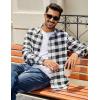 imageCOOFANDY Mens Casual Long Sleeve Button Up Plaid Flannel Shirt Jacket with PocketBuffalo Black White