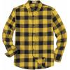 imageCOOFANDY Mens Casual Long Sleeve Button Up Plaid Flannel Shirt Jacket with PocketBuffalo Black Yellow