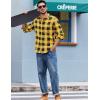 imageCOOFANDY Mens Casual Long Sleeve Button Up Plaid Flannel Shirt Jacket with PocketBuffalo Black Yellow
