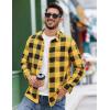imageCOOFANDY Mens Casual Long Sleeve Button Up Plaid Flannel Shirt Jacket with PocketBuffalo Black Yellow