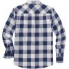 imageCOOFANDY Mens Casual Long Sleeve Button Up Plaid Flannel Shirt Jacket with PocketBuffalo Blue White