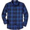 imageCOOFANDY Mens Casual Long Sleeve Button Up Plaid Flannel Shirt Jacket with PocketPlaid  Black Blue