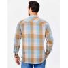imageCOOFANDY Mens Casual Long Sleeve Button Up Plaid Flannel Shirt Jacket with PocketPlaid  Khaki Blue