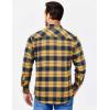 imageCOOFANDY Mens Casual Long Sleeve Button Up Plaid Flannel Shirt Jacket with PocketPlaid  Navy Yellow