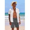 imageCOOFANDY Mens Casual Shorts Linen Flat Front Shorts Elastic Waist Summer Beach ShortsDark Grey