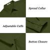 imageCOOFANDY Mens Dress Shirts Long Sleeve Casual Button Down Shirts Formal Business ShirtArmy Green