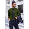 imageCOOFANDY Mens Dress Shirts Long Sleeve Casual Button Down Shirts Formal Business ShirtArmy Green