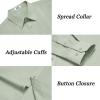 imageCOOFANDY Mens Dress Shirts Long Sleeve Casual Button Down Shirts Formal Business ShirtLight Green