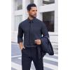 imageCOOFANDY Mens Dress Shirts Long Sleeve Casual Button Down Shirts Formal Business ShirtNavy Blue