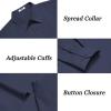 imageCOOFANDY Mens Dress Shirts Long Sleeve Casual Button Down Shirts Formal Business ShirtNavy Blue