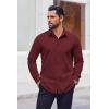 imageCOOFANDY Mens Dress Shirts Long Sleeve Casual Button Down Shirts Formal Business ShirtWine Red
