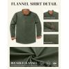 imageCOOFANDY Mens Flannel Long Sleeve Button Down Casual Plaid Shirt With PocketArmy Green