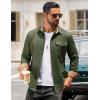 imageCOOFANDY Mens Flannel Long Sleeve Button Down Casual Plaid Shirt With PocketArmy Green