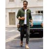 imageCOOFANDY Mens Flannel Long Sleeve Button Down Casual Plaid Shirt With PocketArmy Green