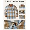 imageCOOFANDY Mens Flannel Long Sleeve Button Down Casual Plaid Shirt With PocketBlue Brown Plaid