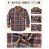 imageCOOFANDY Mens Flannel Long Sleeve Button Down Casual Plaid Shirt With PocketBlue Brown Red Plaid
