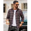 imageCOOFANDY Mens Flannel Long Sleeve Button Down Casual Plaid Shirt With PocketCedarwood Plaid
