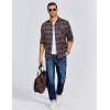 imageCOOFANDY Mens Flannel Long Sleeve Button Down Casual Plaid Shirt With PocketCedarwood Plaid