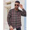imageCOOFANDY Mens Flannel Long Sleeve Button Down Casual Plaid Shirt With PocketCedarwood Plaid